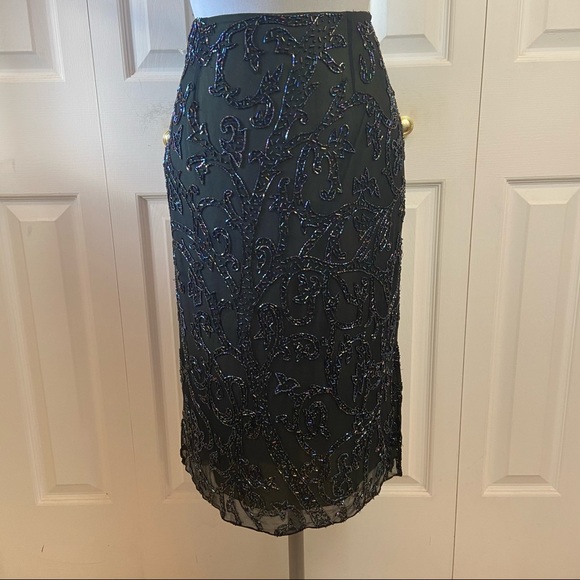 Designer Je Matadi Sean Mehta Beaded Event Skirt - Picture 1 of 12